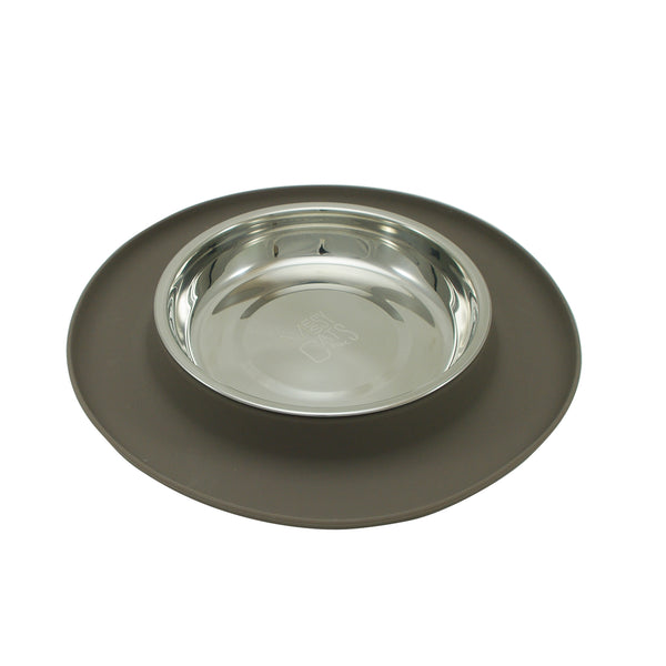 Single Silicone Cat Feeder with Stainless Steel Bowl