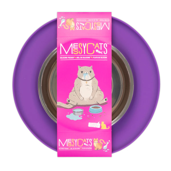 Single Silicone Cat Feeder with Stainless Steel Bowl