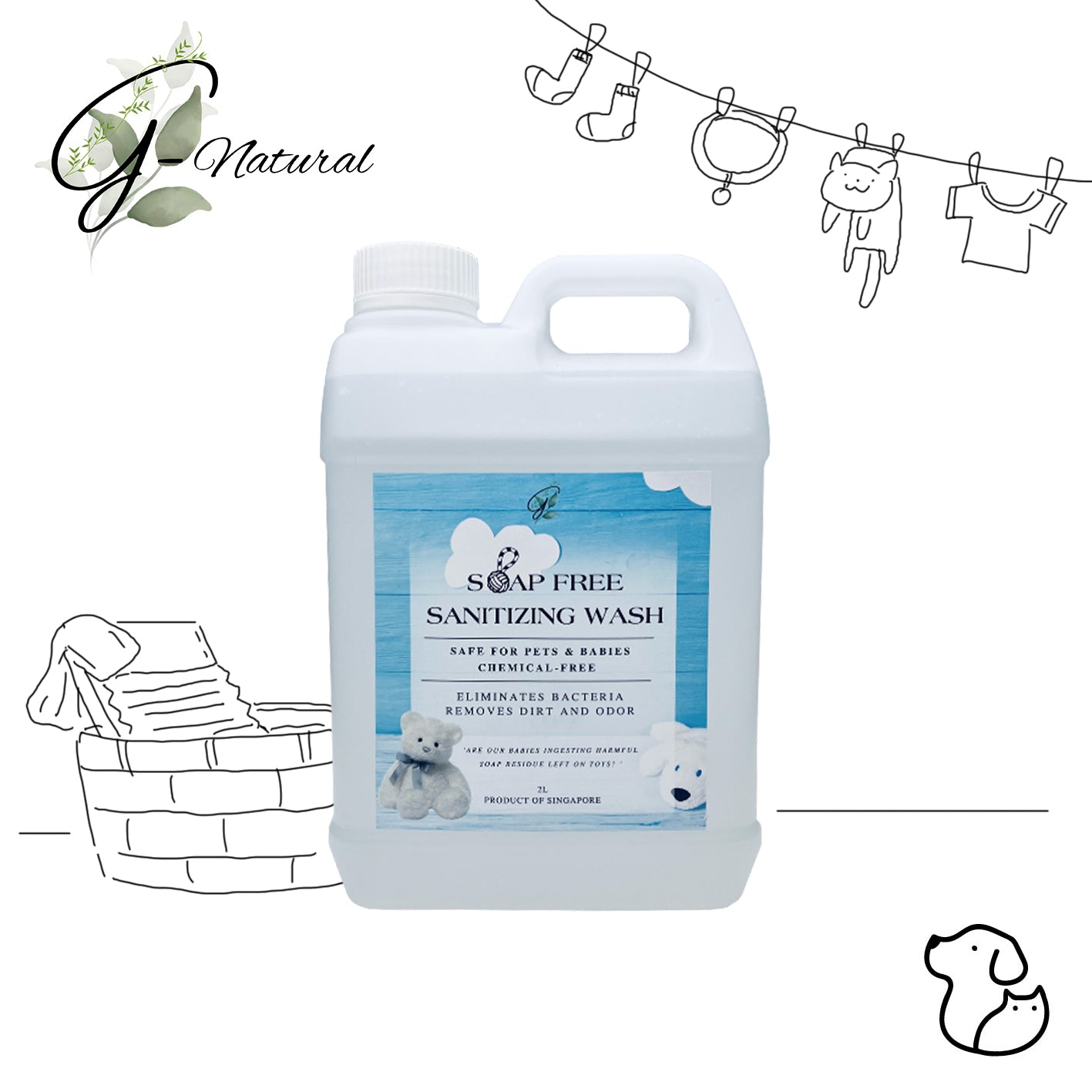 Soap-Free Sanitizing Wash for Pet Toys and Products