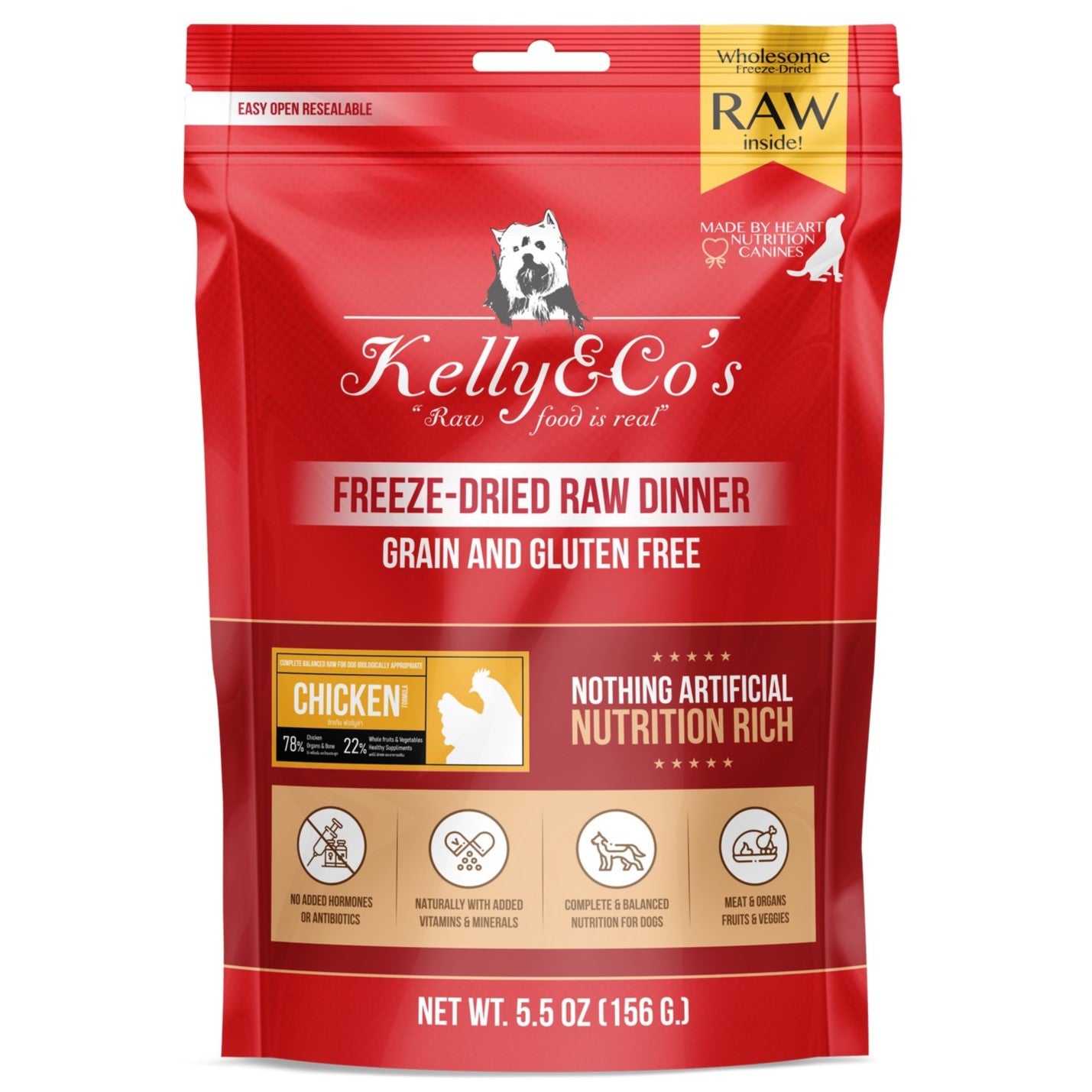 Kelly&Co's Freeze Dried Chicken with Mixed Fruits and Vegetables for Dogs