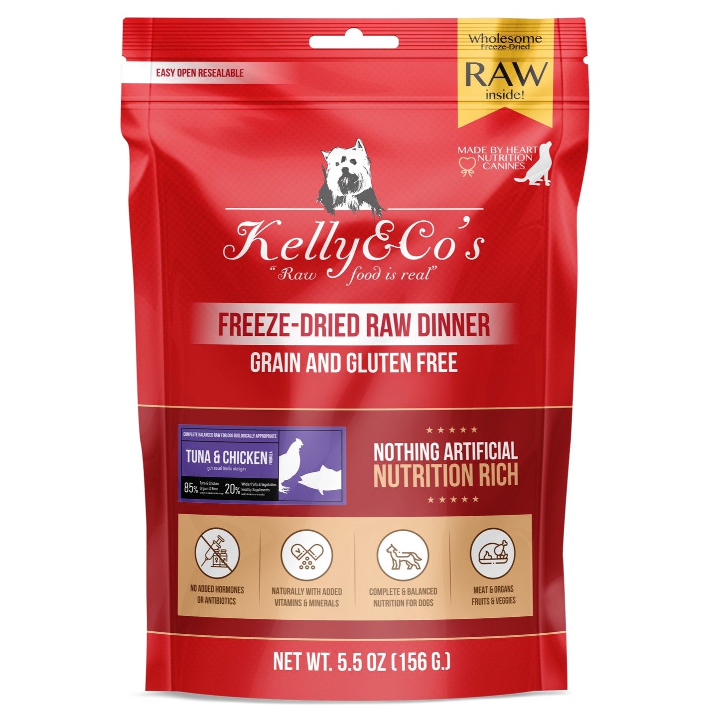 Kelly&Co's Freeze Dried Tuna and Chicken with Mixed Fruits and Vegetables for Dogs