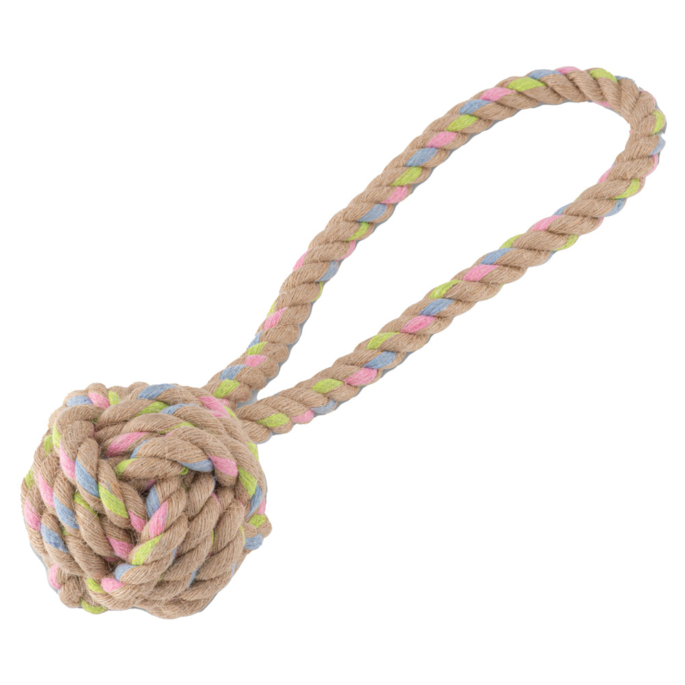 Beco Hemp Rope Ball with Handle Tough Dog Toy