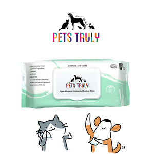 [80 Sheets] Pets Truly Hypo-Allergenic Organic Bamboo Pet Wipes