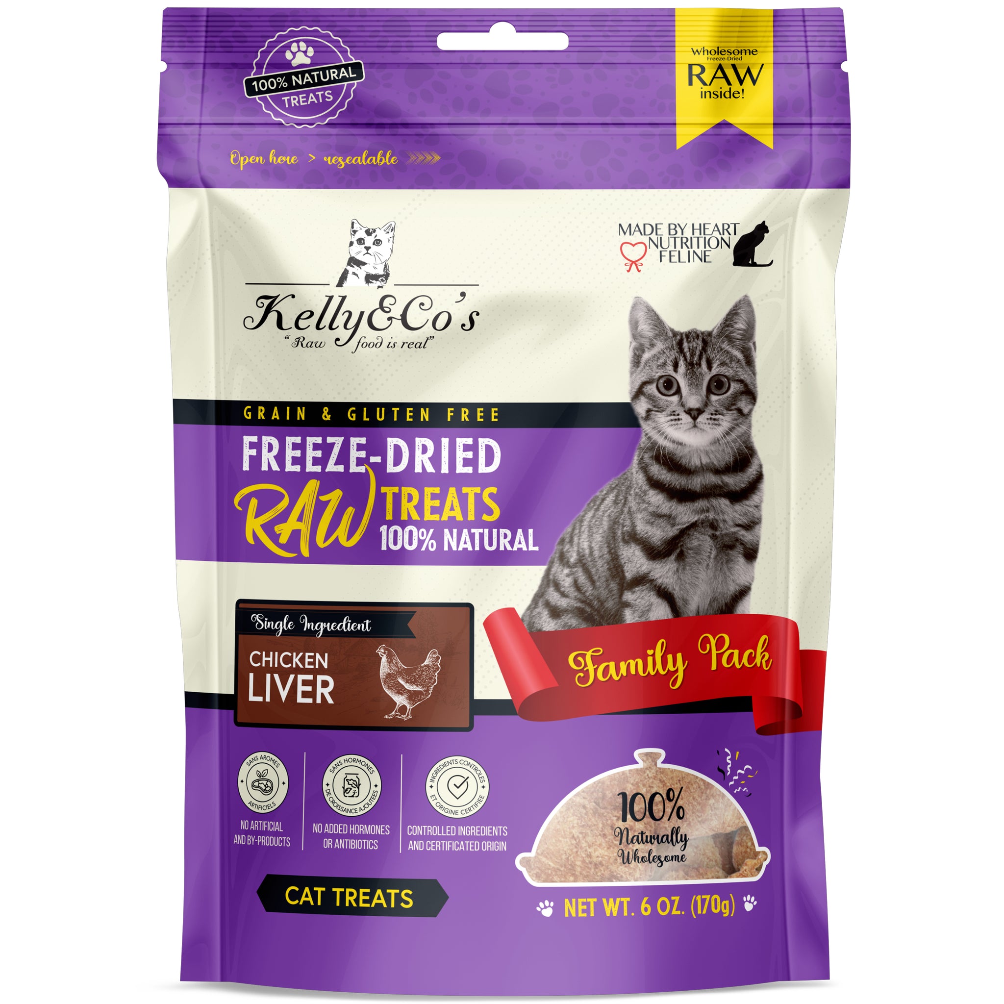 Kelly&Co's Freeze-Dried Chicken Liver Cat Treat 40g/170g