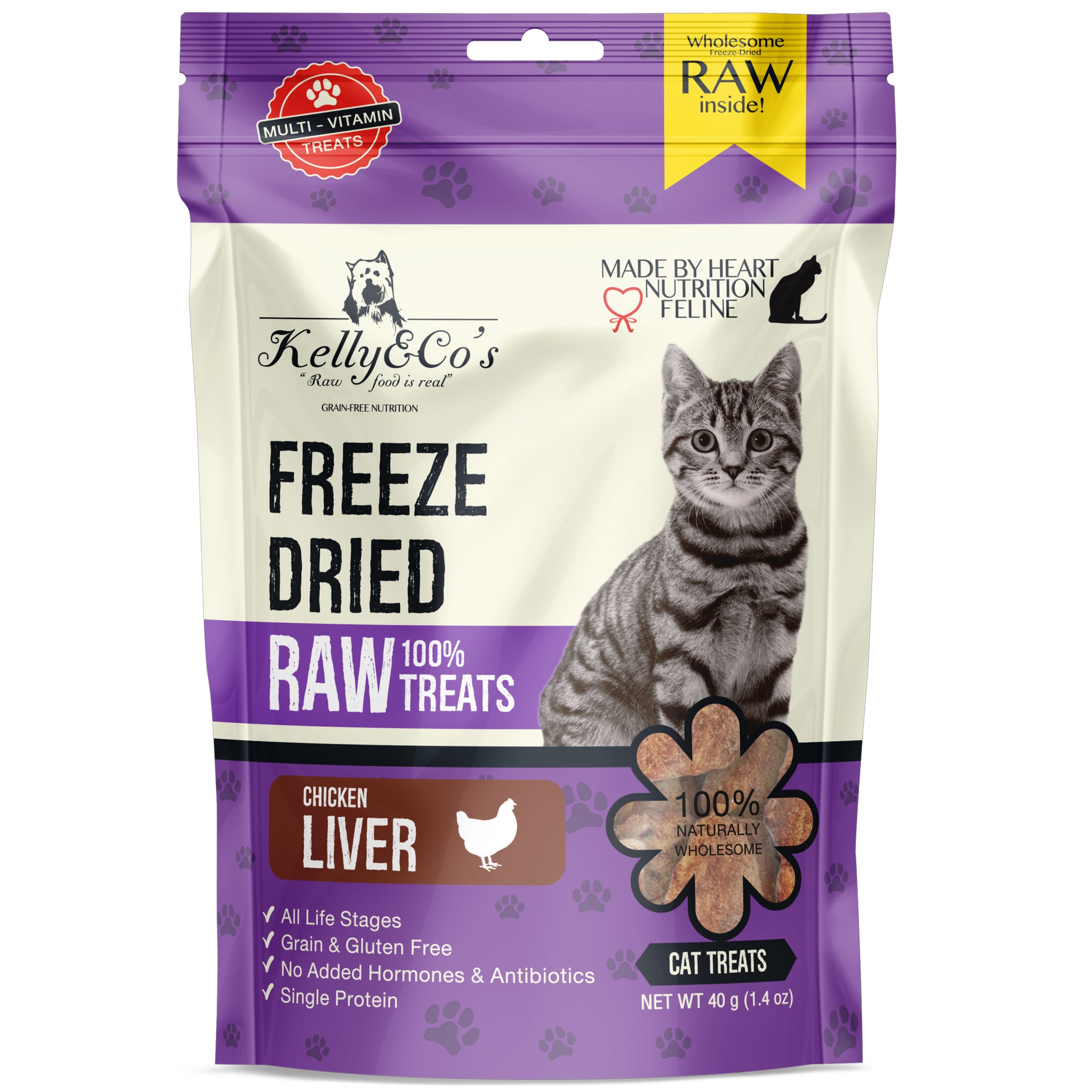 Kelly&Co's Freeze-Dried Chicken Liver Cat Treat 40g/170g