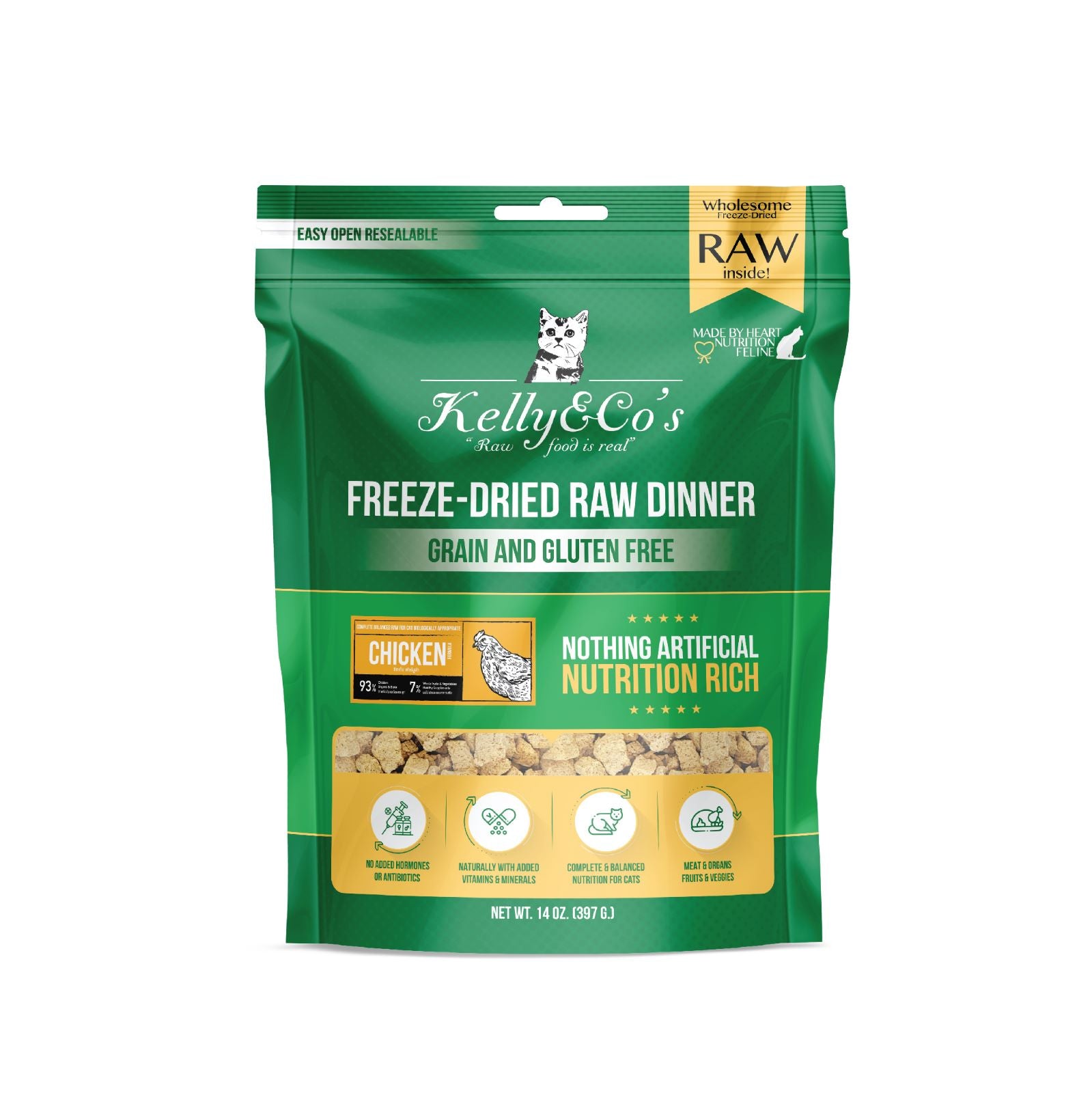 Kelly&Co's Freeze Dried Chicken with Mixed Fruits and Vegetables for Cats