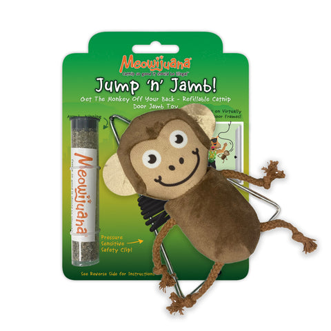 Jump 'n' Jamb Hanging Monkey Refillable Cat Toy