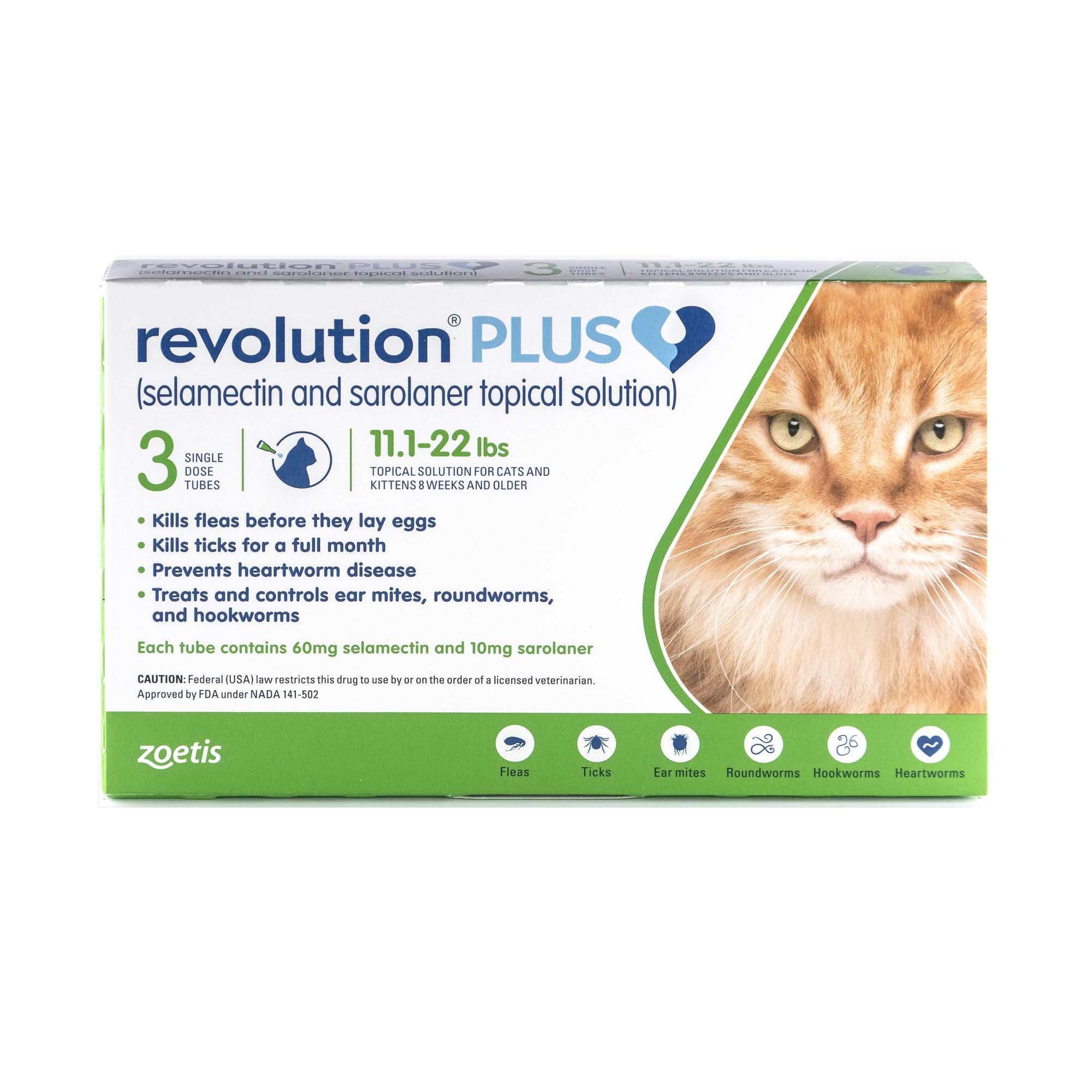 Revolution Plus Cat 60mg 5kg to 10kg (Green)