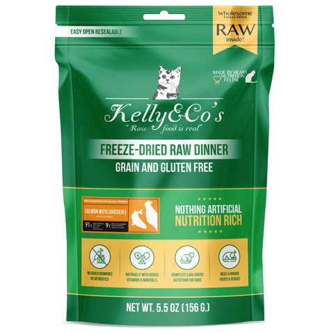 Kelly&Co's Freeze Dried Salmon with Chicken with Mixed Fruits and Vegetables for Cats